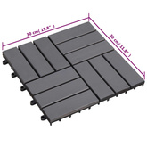 Płytka Tarasowa 10 pcs Szary 30 x 30 cm Drewno Akacjowe