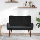 Sofa dwuosobowa Czarny 115 x 61 x 87 cm Welur