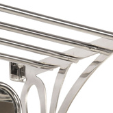 Półka na bagaże z wieszakami i lustrem, ścienna, aluminium