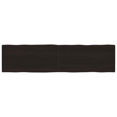 Blat, ciemnobrązowy 200x50x(2-6)cm drewno z naturalną krawędzią
