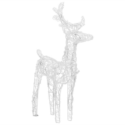 vidaXL Świąteczna dekoracja: renifery z saniami, 280x28x55 cm, akryl model standard