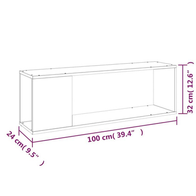 vidaXL Szafka pod TV, biała, 100x24x32 cm, materiał drewnopochodny