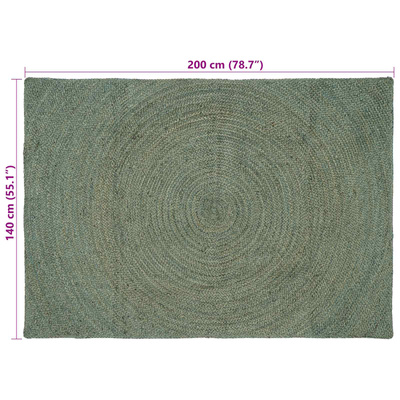 Dywany pokojowe Oliwkowy zielony 140 x 200 cm Juta