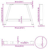 Nogi do stolika kawowego w kształcie litery A 2 szt. Białe 70x(42-43) cm Stal