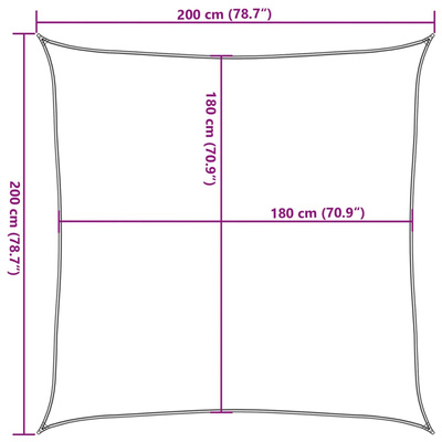 Żagiel ogrodowy HDPE kwadratowy 2x2 m, beżowy
