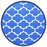 vidaXL Dywan na zewnątrz, niebieski, Ø120 cm, PP