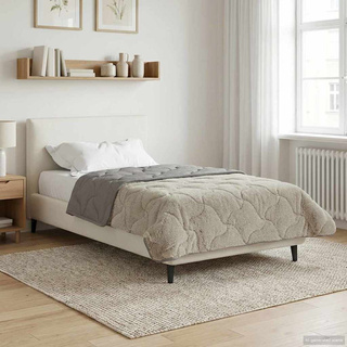 Letni Kołdra Jasnoszary 140 x 220 cm Mikrofibra i Fleece Teddy