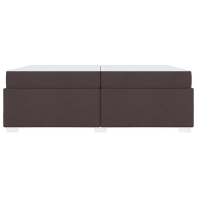 Ramka łóżka z materacem Ciemny brąz 200 x 200 cm tkanina
