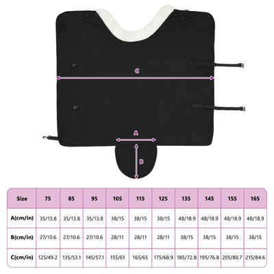 Koc dla Koni Czarny 85 cm Polarowy fleece