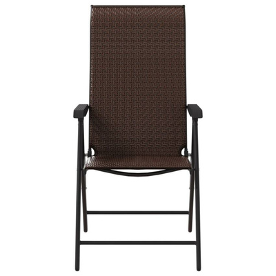 vidaXL Składane krzesła ogrodowe, 2 szt., brązowe, polirattan