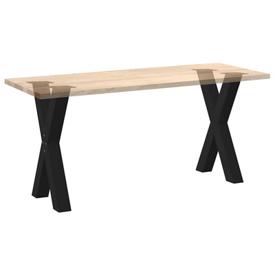 Nogi do stołu jadalnego w kształcie litery X 2 szt. Czarne 60x(72-73) cm Stal