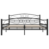 Rama łóżka, czarna, stalowa, 160 x 200 cm