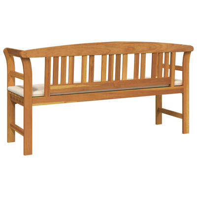 Ławka Różana 157 x 46 x 82,5 cm Lite Drewno Akacji kremowobiały