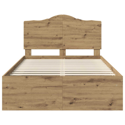 Ramka łóżka Dąb rzemieślniczy 120 x 190 cm Lite drewno sosnowe