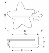Lampa kinkiet półeczka 5W IQ Kids z przewodem z wł. i wtyczką Star Candellux 21-75734