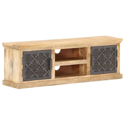 vidaXL Szafka pod TV ze stalowymi drzwiami, 120x30x40 cm, drewno mango
