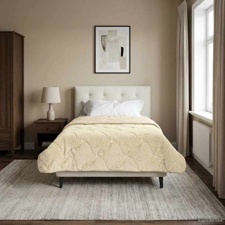 Letni Kołdra Kremowy 135 x 200 cm Mikrofibra i Fleece Teddy