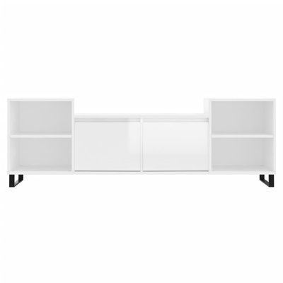 vidaXL Szafka pod TV, wysoki połysk, biała, 160x35x55 cm