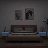 Wiszące szafki nocne z LED, 2 szt., białe vidaXL