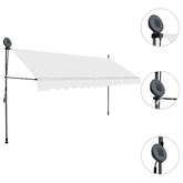 vidaXL Ręcznie zwijana markiza z LED, 350 cm, kremowa