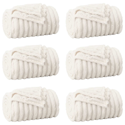Koce narzutowe 6 pcs Kremowy 270 x 240 cm Polar