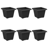 Kwadratowa doniczka na kwiaty 6 pcs Czarny 33 x 33 x 26 cm