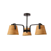 Milbury lampa sufitowa plafon 3x40W E14 czarny metal abażury tkanina żółte nowoczesna oprawa oświetleniowa salon sypialnia przedpokój