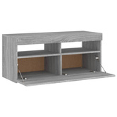 vidaXL Szafka pod TV z oświetleniem LED, szary dąb sonoma, 90x35x40 cm