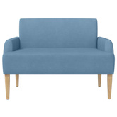 Sofa dwuosobowa z guzikowym pikowaniem niebieski
