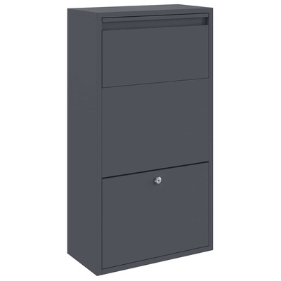 Skrzynka na przesyłki z drzwiami Antracyt 44 x 22 x 82 cm Stal