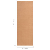 vidaXL Chodnik dywanowy, BCF, beżowy, 100x250 cm