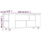 vidaXL Szafka pod TV, dąb sonoma, 120x35x48 cm materiał drewnopochodny
