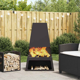 Kominek Czarny 60 x 35 x 100 cm Stal