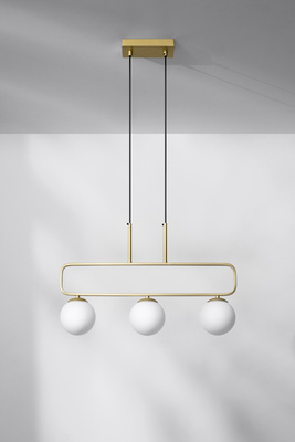 Lampa wisząca mosiądz biała 3xG9 Jove 33-01573