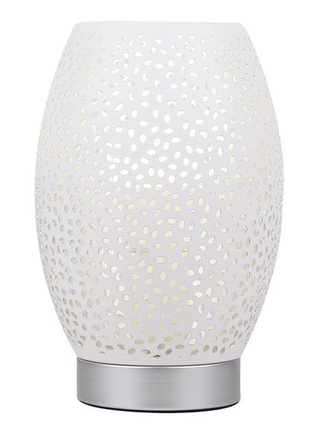 Lampa nocna stołowa ażurowa biało-srebrna E27 60W Venus Candellux 41-78322