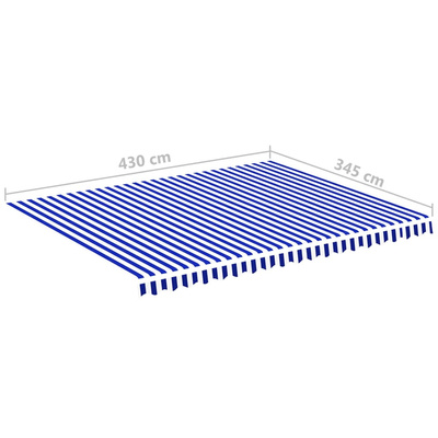 Zapasowa tkanina na markizę, niebiesko-biała, 4,5x3,5 m, poliester