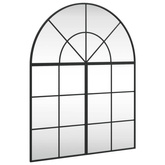 vidaXL Lustro ścienne, czarne, 80x100 cm, zakończone łukiem, żelazo
