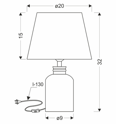 Lampka nocna Mori ceramiczna szara z abażurem na stolik nocny E14