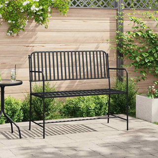 Ławka ogrodowa 2 -Seater 103,5 x 51,5 x 90 cm Stal Czarny