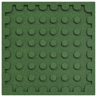 Płytki ochronne przed upadkiem 12 pcs zielony 50 x 50 cm Guma