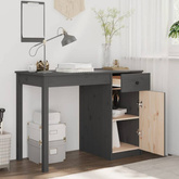 vidaXL Biurko, szare, 100x50x75 cm, lite drewno sosnowe