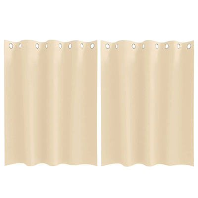 Firany blackout z kółkami 2 pcs Kremowy 140 x 140 cm Poliester
