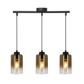 Aspra lampa wisząca czarny 3x60w e27 klosz bursztynowy