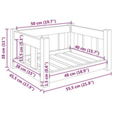 vidaXL Legowisko dla psa, 55,5x45,5x28 cm, lite drewno sosnowe model standard