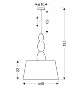Lampa wisząca RAKLI srebrna E27 1x60W z białym abażurem nowoczesna do salonu sypialni kuchni jadalni oświetlenie sufitowe