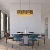 Lampa wisząca IMPERIAL LONG GOLD 90 - stal, kryształ-ADANI