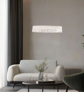 Lampa wisząca FROZI w stylu glamour – biały klosz z kryształkami – eleganckie i nowoczesne oświetlenie salonu LED