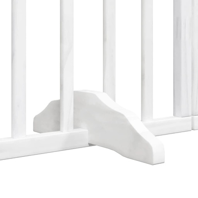 Składana bramka dla psa, z drzwiami, 4 panele, biała, 320 cm