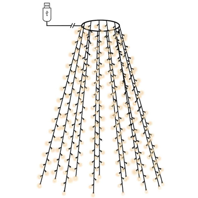 Siatka lampek choinkowych, 150 zimnych białych diod LED, 150 cm