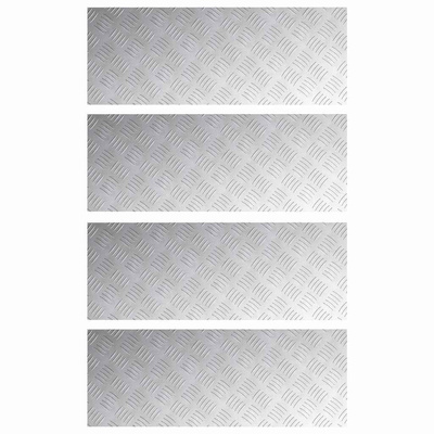 Stopień Prostokątny 4 pcs Srebrny 80 x 30 cm Aluminium